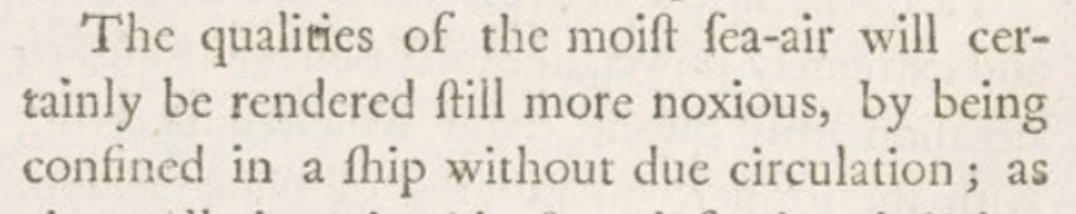 Lind on the noxious sea air causing scurvy